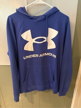Under Armour Men’s Blue Crewneck Hoodie with White Logo